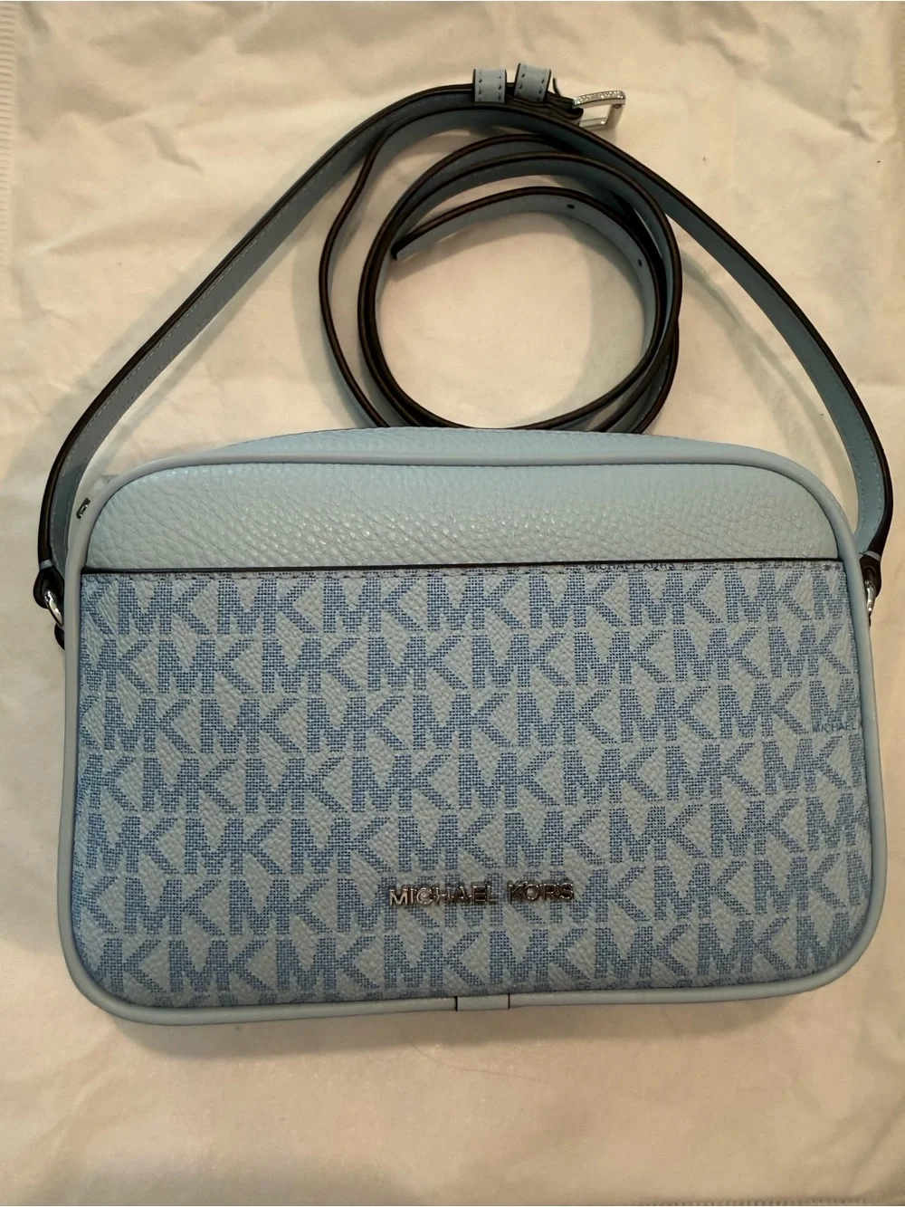 Michael Kors Light Blue MK Signature Crossbody Bag